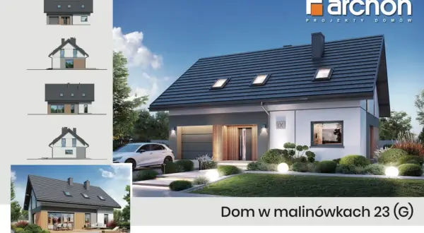 Projekt domu "Dom w malinówkach 23 (G)" o powierzchni 120 m². Sprawdź, jaki koszt budowy domu 120 m² jest realny.