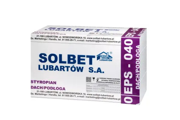 Opakowanie styropianu Solbet EPS 040 Dach/Podłoga. Idealny wybór, jeśli zastanawiasz się, jaki styropian na podłogę wybrać.
