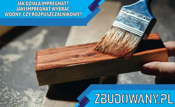 Pędzel nakłada impregnat na drewno.