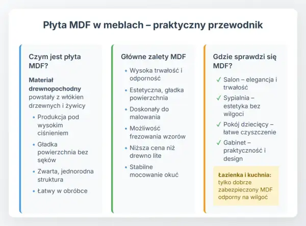 Płyta MDF – co to jest? Materiał drewnopochodny, jego zalety i zastosowanie w meblach.